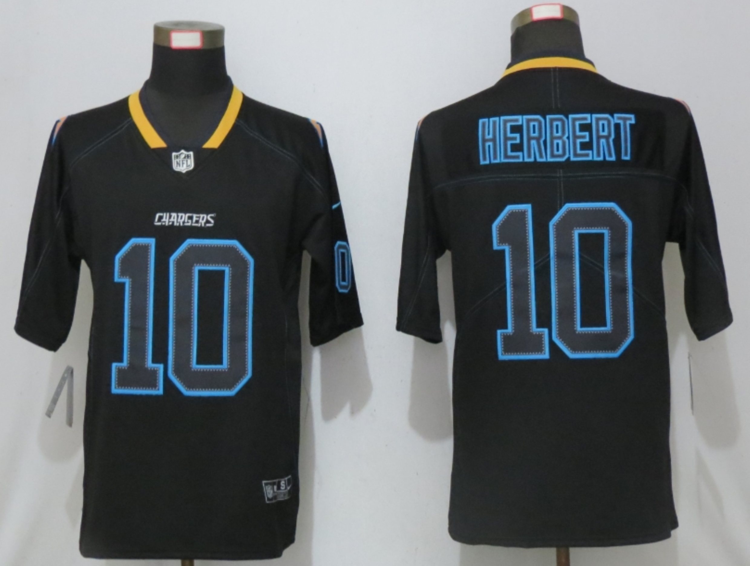 Men New Nike San Diego Chargers #10 Herbert Lights Out Black Elite Jerseys->atlanta falcons->NFL Jersey